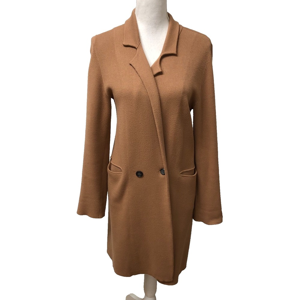 The Reset R Label Overcoat Womens Small Knit Mid Length Beige Career Teacher